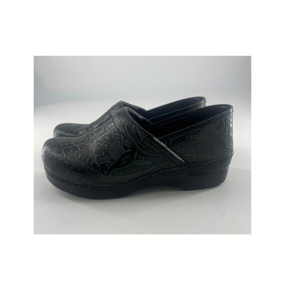 Dansko Shoes - Dansko Shoes Womens Size 41 10.5 Black Slip On Medical Non Slip Comfort Pattern